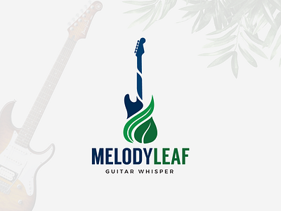 Melody Leaf Logo Design 2d design branding design graphic design guitar guitar logo illustration leaf leaf logo logo melody music vector