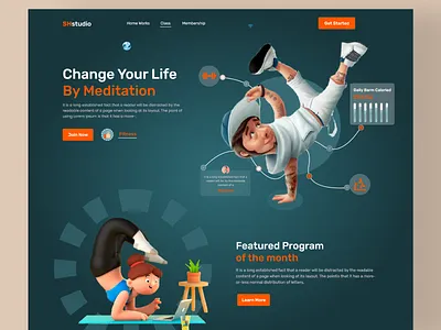 Fitness club Website design fashion landing page fitness club website graphic design grow your business ui