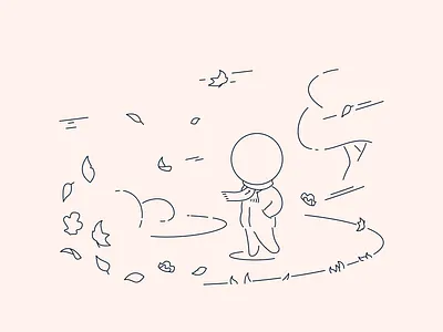 Autumn vibes autumn design fall illustration leaves line art november seasons simple vector weather wind