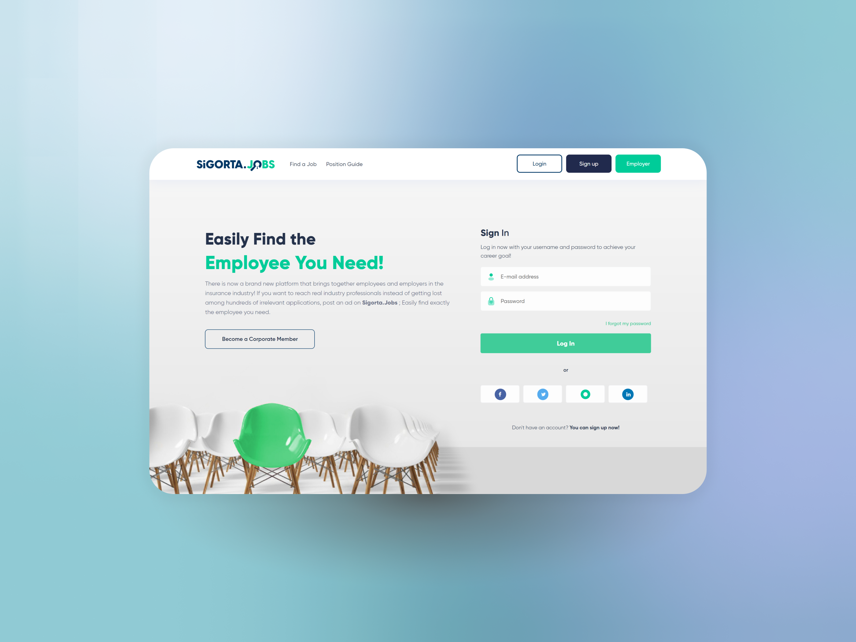 Sigorta.Jobs | Insurance Business -Website Experience company corporate insurance job search ui web web design web site