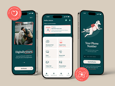 Veterinary Mobile App appointment booking care cat designsystem dog figma figmadesign interface mobile onboarding pet pets petwellness ui ui design ux vet veterinary vets