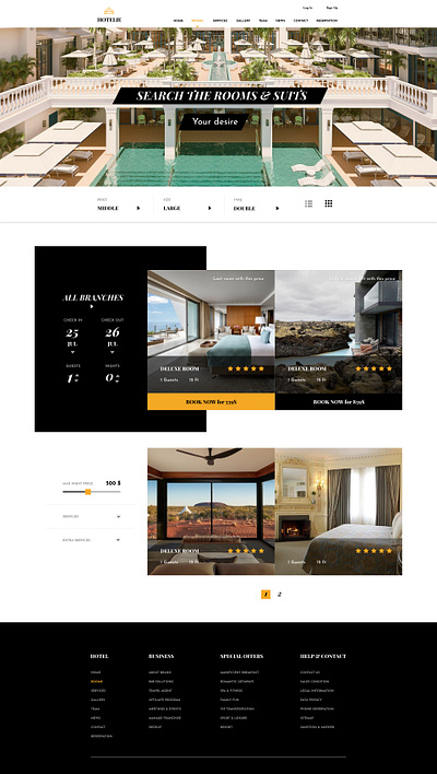 HOTELIE - Luxury Website Rooms & Suits design hotel luxury room rooms suit suits ui uidesign webdesign website