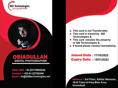 Modern Employee ID Card Design graphic design id card illustration vector