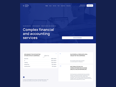 Website for FSC about accounting banner branding cards financial footer landing landing page team ui
