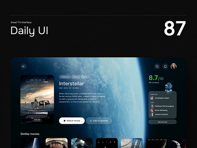 Daily UI #87 - Smart TV interface dailyui film movie movie streaming app ott ott app ott platform smart tv smart tv interface streaming app television tv tv interface tv ui ui uiux