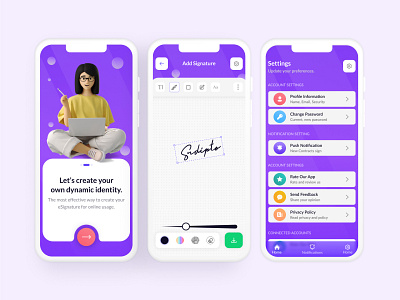 Digital Sign/Signature App UI animation branding digital sign digital signature app ui dynamic sign ios android app modern modern app ui ui ux