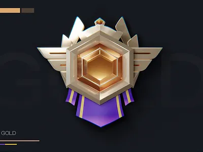 黄金GOLD ICON 3d blender icon rank