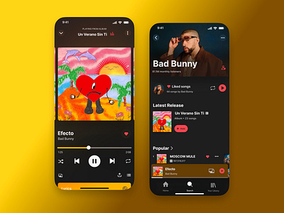 Sonda Music App / Daily UI #4 app appdesign badbunny branding design figma graphic design illustration ios logo mockup music musicapp playlist sound ui uidesign uiuxdesign ux uxdesign