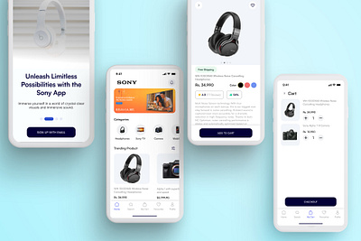 Sony E-commerce App 3d animation app appdesign branding design graphic design hero section icon illustration landing page logo minimal motion graphics typography ui uxdesign vector web website