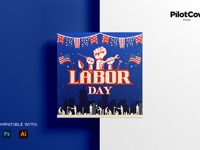 Labor Day Poster adobe photoshop art branding creativeart design dribbble graphic design graphicdesigner holiday laborday poster