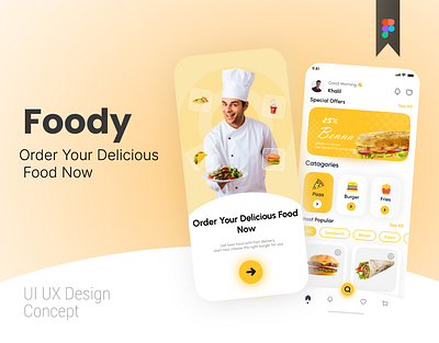 Foody - Food Delivrey App UI UX Design app design graphic design typography ui ux