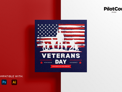 Veterans Day Poster adobe photoshop art branding creativeart design dribbble graphic design holiday poster veteransday
