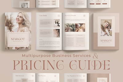 Services and Pricing Guide Template coaching template for copyrighter for freelancer guidebook guidelines portfolio price list price sheet price template project portfolio service industry services guide services icon