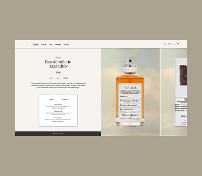 Fragrance - Product page ecommerce fragrance graphic design product page replica ui