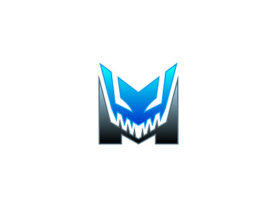 Monster M aggressive evil fangs graphic design letter m lettermark logo m monster scary teeth typography vector