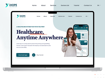 iHope - Medical Website 3d animation app branding design graphic design illustration logo motion graphics typography ui ux vector website