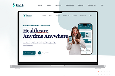 iHope - Medical Website 3d animation app branding design graphic design illustration logo motion graphics typography ui ux vector website