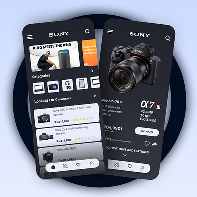 Sony E-Commerce Camera App UI design! 📸✨ app design ui ui design ui designer uiux ux ux design