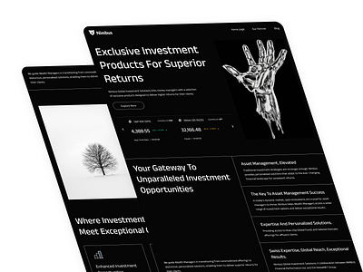 Nimbus - Asset management company asset clear creative design figma invest landing page minimal money ui ux webdesign