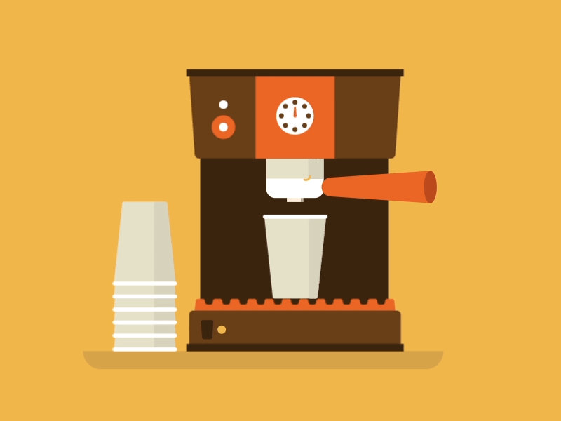 Coffee machine animation motion graphics