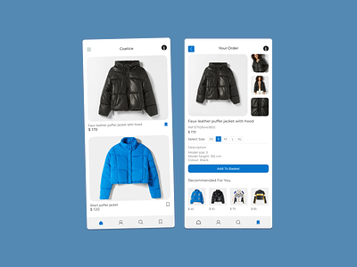 Coat Online Shop app coat design shop ui ux