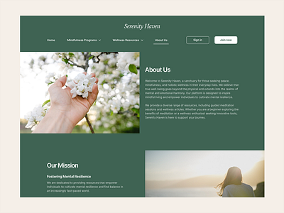 About us page about about us page dailyui green theme ui design uidailychallenge web design wellness website