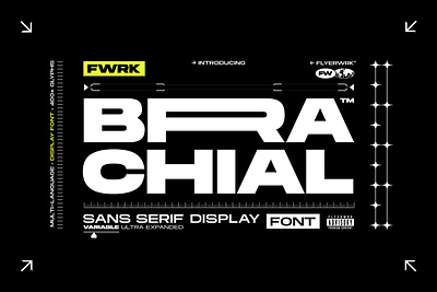 Brachial - Variable Sans Serif Font bold branding brutal display expanded extreme font futuristic headline heavy logo powerful retro sans serif strong title typeface ultra variable wide