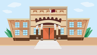 A drawing of a government building in Qatar animation graphic design motion graphics