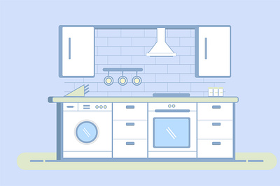 Drawing of a kitchen animation graphic design motion graphics