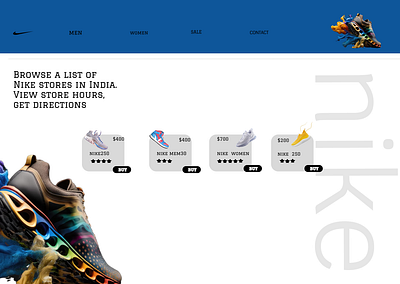 shoping website ecommers nike shoes shopping ui webpage