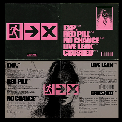 There is No Exit (Vinyl Design) branding cd cd design design graphic design grunge logo music music branding pink texture typography vector vinyl vinyl design