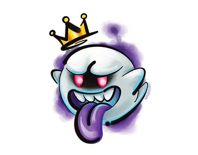 King Boo art boo design digital gaming ghost illustration khanart king nintendo procreate shop sticker sticker shop