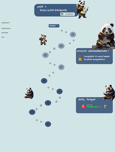 gamefied attractive cool design game panda story ui ux