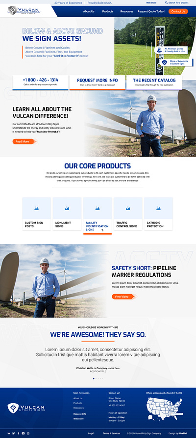 Vulcan Utility Signs alabama design ui ux web website