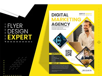Digital Marketing Agency flyer design template. branding corporate flyer creative flyer design digital flyer digital marketing flyer event flyer flyer flyer design flyer template graphic design logo marketing template