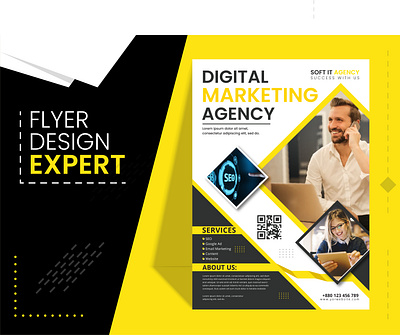 Digital Marketing Agency flyer design template. branding corporate flyer creative flyer design digital flyer digital marketing flyer event flyer flyer flyer design flyer template graphic design logo marketing template