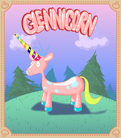 The Glennicorn adobe illustrator concept art fantasy illustration unicorn vector
