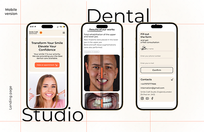 Landing page concept for dental studio (mobile) concept dental studio landing page medical center medical studio responsive design ui ux web design