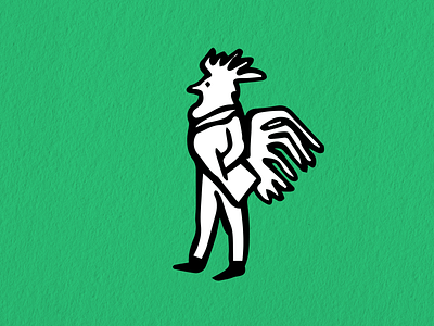 mr rooster restaurant logo | mascot chicken cock gentleman hand hand drawn ink logo mascot restaurant rooster