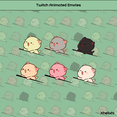 Animated Kitty Tap Emotes Pack animation emotes graphic design illustration twitch vector