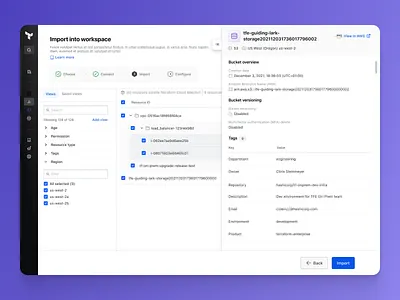 AWS Infrastructure Overlay clean cloud dashboard data design enterprise multi select ui visualization