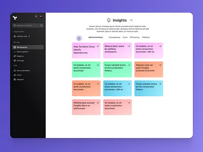 Infrastructure insights cloud dashboard design enterprise infrastructure ui visualization