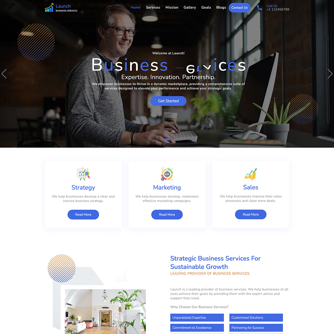 Launch - Business Services Multipurpose Landing Page Template agency bootstrap branding creative design development graphic design illustration it logo ui