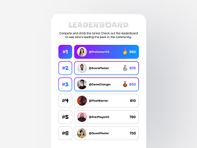 Daily UI Challenge | Leaderboard auto layout daily ui daily ui challenge figma auto layout leaderboard leaderboard ui leaderboard ui design