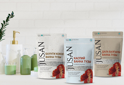 Bath salt packaging design rebranding 3d bath beauty branding graphic design packaging pouch salt