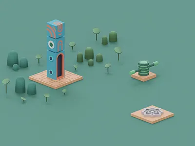 End of an Expedition 3d 3d animation 3d art animation art art direction artwork b3d blender blender3d colorful concept cycles design illustration inspiration low poly lowpoly monument valley render