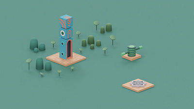 End of an Expedition 3d 3d animation 3d art animation art art direction artwork b3d blender blender3d colorful concept cycles design illustration inspiration low poly lowpoly monument valley render