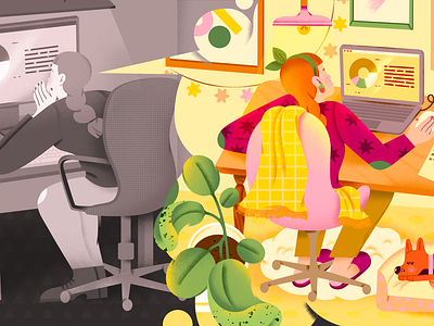 Home office editorial editorial illustration home home office illustration office