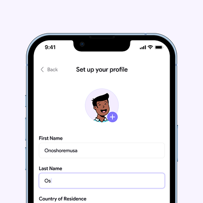 Profile set up app figma mobile pastel profile purple ui settings sign up uiux user experience