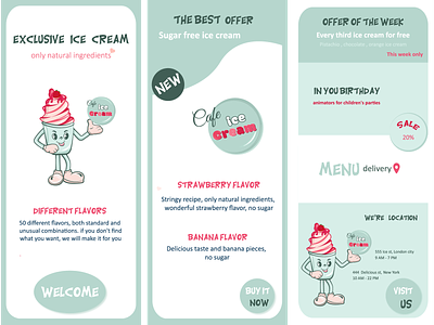 Ice cream cafe, instagram story branding cafe cream design food graphic design ice ice cream illustra instagram modern story vector